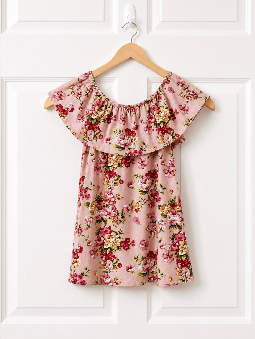 BTween Girls Pink Floral Flutter Sleeve Dress Size 12